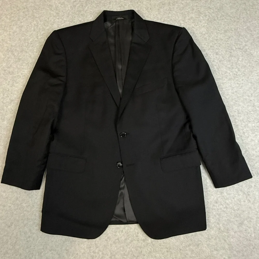 Saks Fifth Avenue BLACK Ermenegildo Zegna Wool Blazer Mens 42S Black‎ Sport Coat